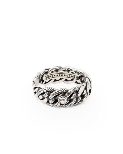 600 17,5 - Nathalie Small Texture Ring Zilver
