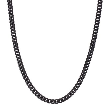 Necklace Gourmette Eight - Noir 50+10cm