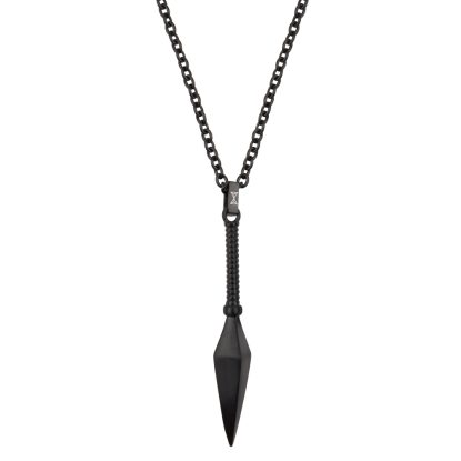 Necklace Spear - Noir 70+10cm