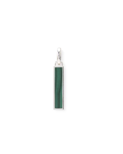 678MA one - Ben Mini Gemstone Pendant Silver Malachite